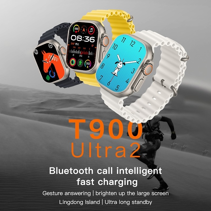 2.19 IPS T900 Ultra 2 Series Smartwatch With Wireless Charging AI Voice Wakeup Built In Games Bluethooth Sports Mode Etc
